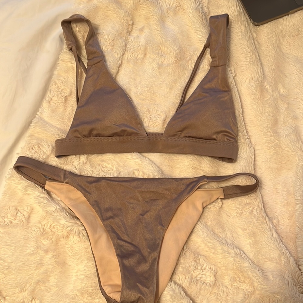 Purple/grey bathing suit